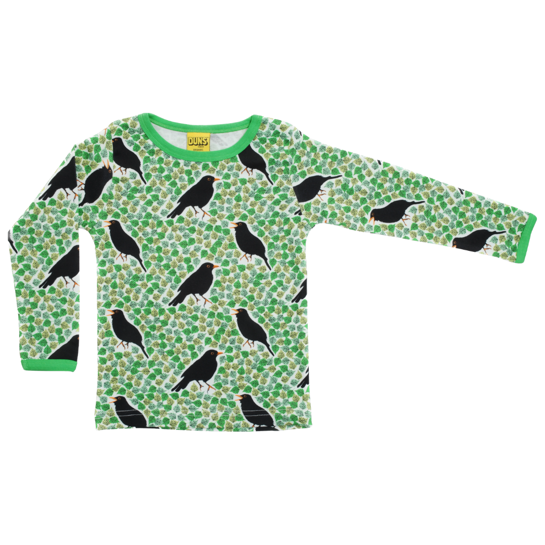 DUNS Sweden Long sleeve top Black Bird Classic Green Bee Children