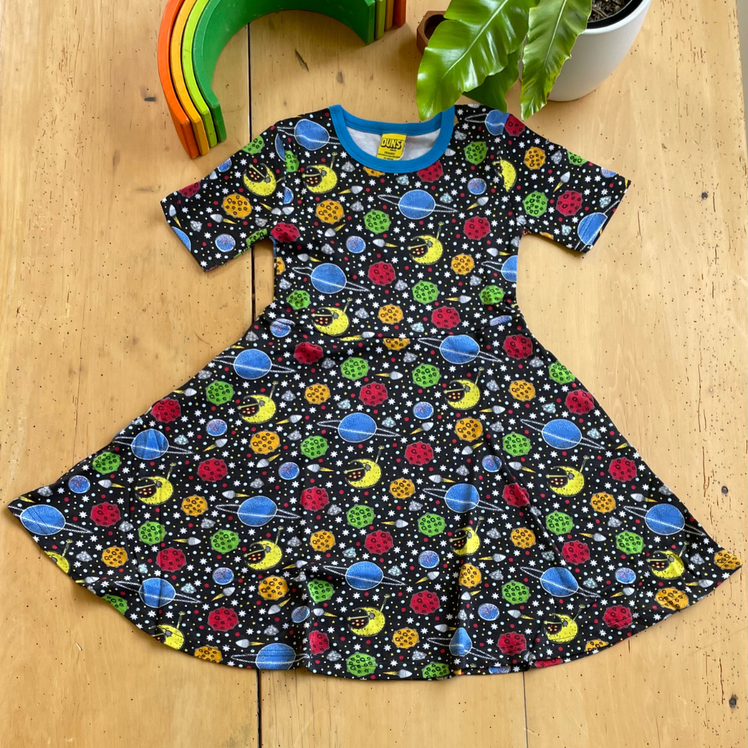 Short sleeve skater Dress - SPACE